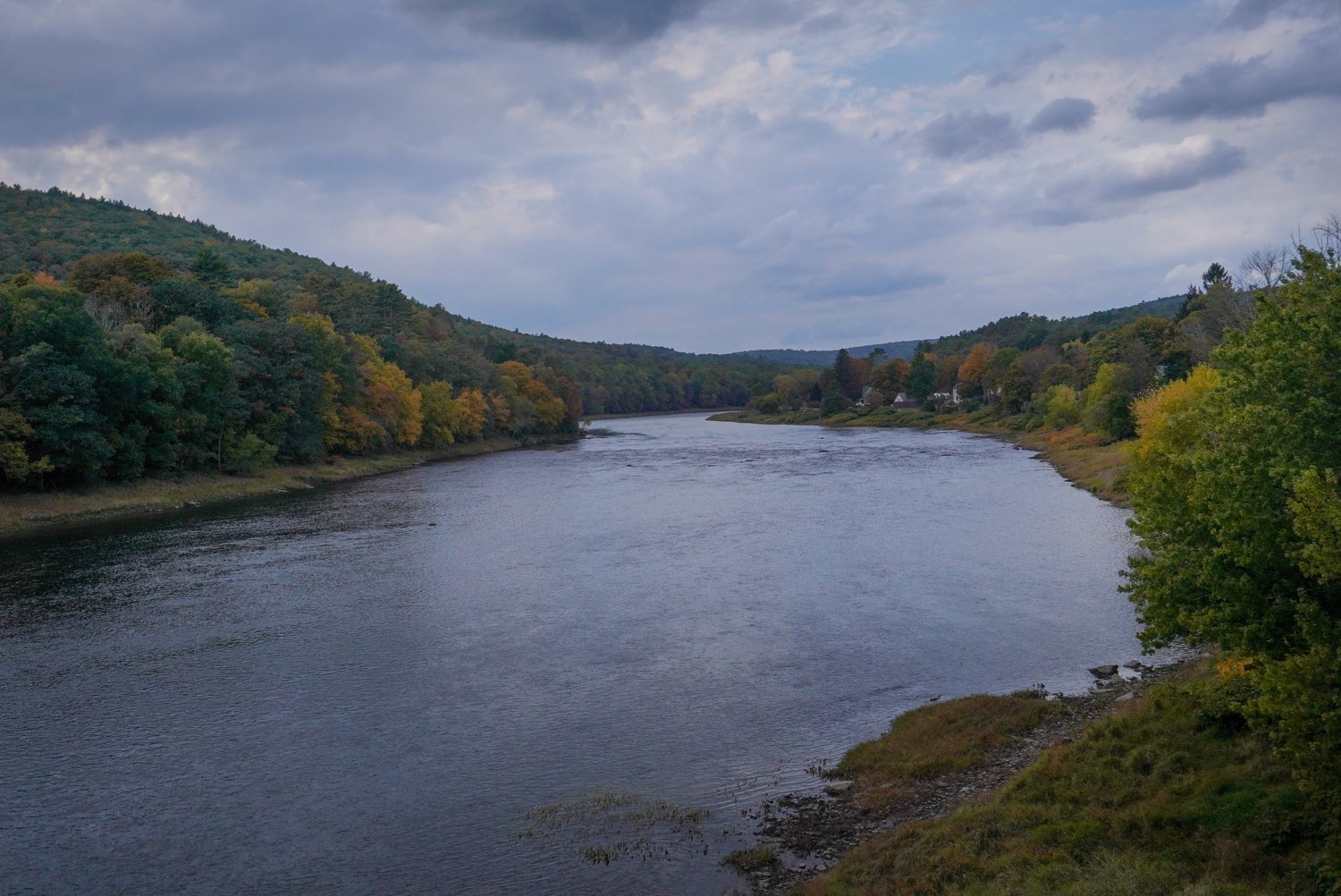 The upper portion of the Delaware River is a designated scenic river, because of its natural beauty.